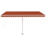Toldo de pie retráctil manual naranja y marrón 450x350 cm