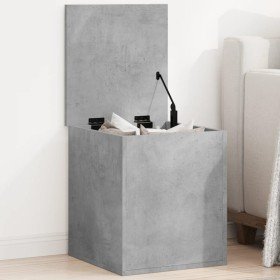 Caja de almacenaje madera ingeniería gris hormigón 40x42x46 cm en Baúles de almacenamiento | Comprar online en Foro24