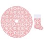Luxury Christmas Tree Skirt with Stocking Pink Fabric 150cm by vidaXL, Christmas tree footmuff - Ref: Foro24-330286, Price: 1...