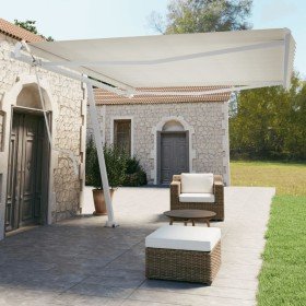 Toldo de pie automático crema 450x350 cm Toldo de pie automático crema 450x350 cm