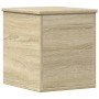 Caja de almacenaje madera ingeniería roble sonoma 30x35x35 cm en Baúles de almacenamiento | Comprar online en Foro24