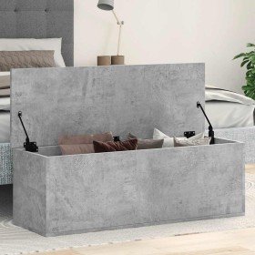 Caja de almacenaje madera ingeniería gris hormigón 102x35x35 cm en Baúles de almacenamiento | Comprar online en Foro24