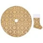 Luxurious Christmas Tree Skirt and Stocking Fabric Yellow 90cm by vidaXL, Christmas tree footmuff - Ref: Foro24-330290, Price...