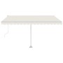 Toldo automático con LED y sensor de viento crema 450x350 cm