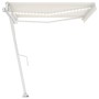 Toldo automático con LED y sensor de viento crema 450x350 cm