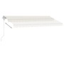 Toldo automático con LED y sensor de viento crema 450x350 cm