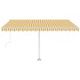 Toldo automático LED sensor de viento amarillo blanco 450x350cm