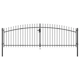 Double gate for fence with spearheads 400x200 cm by vidaXL, garden gates - Ref: Foro24-145740, Price: 223,20 €, Discount: %