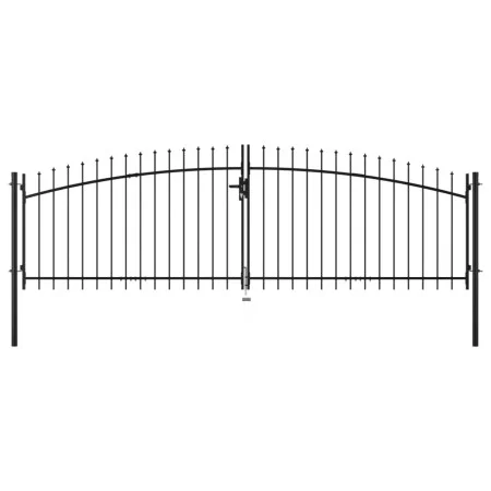 Double gate for fence with spearheads 400x200 cm by vidaXL, garden gates - Ref: Foro24-145740, Price: 223,20 €, Discount: %