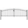 Double gate for fence with spearheads 400x200 cm by vidaXL, garden gates - Ref: Foro24-145740, Price: 223,20 €, Discount: %