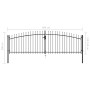 Double gate for fence with spearheads 400x200 cm by vidaXL, garden gates - Ref: Foro24-145740, Price: 251,14 €, Discount: %