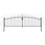 Double gate for fence with spearheads 400x200 cm by vidaXL, garden gates - Ref: Foro24-145740, Price: 223,20 €, Discount: %