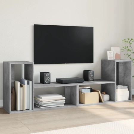 Muebles de TV 2 uds madera ingeniería gris hormigón 75x30x50 cm en Muebles TV | Comprar online en Foro24