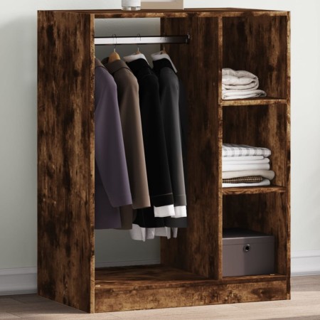 Armario de madera de ingeniería roble ahumado 77x48x102 cm en Organizadores de vestidores y perchas de barra | Comprar online en