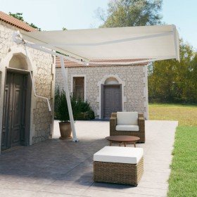 Toldo de pie automático crema 500x350 cm