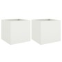 Jardineras 2 unidades acero blanco 42x40x39 cm en Maceteros y jardineras | Comprar online en Foro24