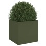 Jardinera acero verde oliva 49x47x46 cm en Maceteros y jardineras | Comprar online en Foro24