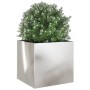 Jardinera de acero inoxidable plateado 49x47x46 cm en Maceteros y jardineras | Comprar online en Foro24