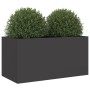 Jardinera acero negro 62x30x29 cm