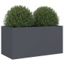 Jardinera acero gris antracita 62x30x29 cm