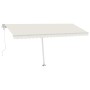 Toldo automático con LED y sensor de viento crema 500x350 cm