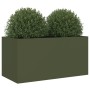 Jardinera acero verde oliva 62x30x29 cm