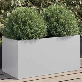 Jardinera de acero galvanizado plateado 62x30x29 cm Jardinera de acero galvanizado plateado 62x30x29 cm