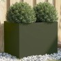 Jardinera acero verde oliva 62x47x46 cm en Maceteros y jardineras | Comprar online en Foro24
