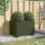 Jardinera acero verde oliva 62x47x46 cm en Maceteros y jardineras | Comprar online en Foro24