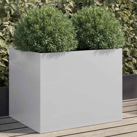 Jardinera de acero galvanizado plateado 62x47x46 cm Jardinera de acero galvanizado plateado 62x47x46 cm