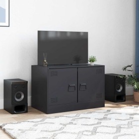 Mueble para TV de acero negro 67x39x44 cm Mueble para TV de acero negro 67x39x44 cm