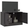 Mueble para TV de acero negro 67x39x44 cm