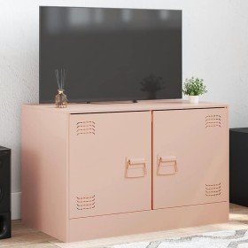 Mueble para TV de acero rosa 67x39x44 cm