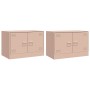 Muebles para TV 2 unidades acero rosa 67x39x44 cm