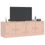Muebles para TV 2 unidades acero rosa 67x39x44 cm