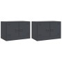 Muebles para TV 2 unidades acero gris antracita 67x39x44 cm