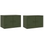Muebles para TV 2 unidades acero verde oliva 67x39x44 cm