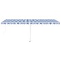 Toldo de pie automático azul y blanco 600x350 cm