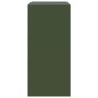 Aparador de acero verde oliva 67x39x83 cm