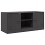 Mueble para TV de acero negro 99x39x44 cm