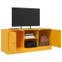 Mueble para TV de acero amarillo mostaza 99x39x44 cm
