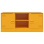 Mueble para TV de acero amarillo mostaza 99x39x44 cm