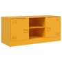 Mueble para TV de acero amarillo mostaza 99x39x44 cm