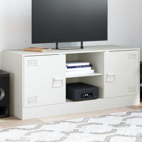 Mueble para TV de acero blanco 99x39x44 cm en Muebles TV | Comprar online en Foro24