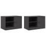 Muebles para TV 2 unidades acero negro 67x39x44 cm