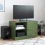 Mueble para TV de acero verde oliva 67x39x44 cm