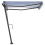 Toldo manual retráctil con LED azul y blanco 300x250 cm