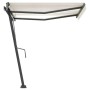 Toldo manual retráctil con LED crema 300x250 cm