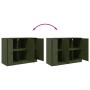 Aparador de acero verde oliva 99x39x73 cm