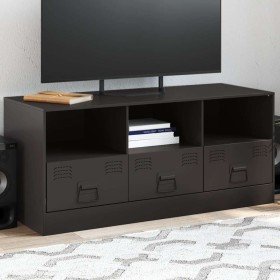 Mueble para TV de acero negro 99x39x44 cm en Muebles TV | Comprar online en Foro24
